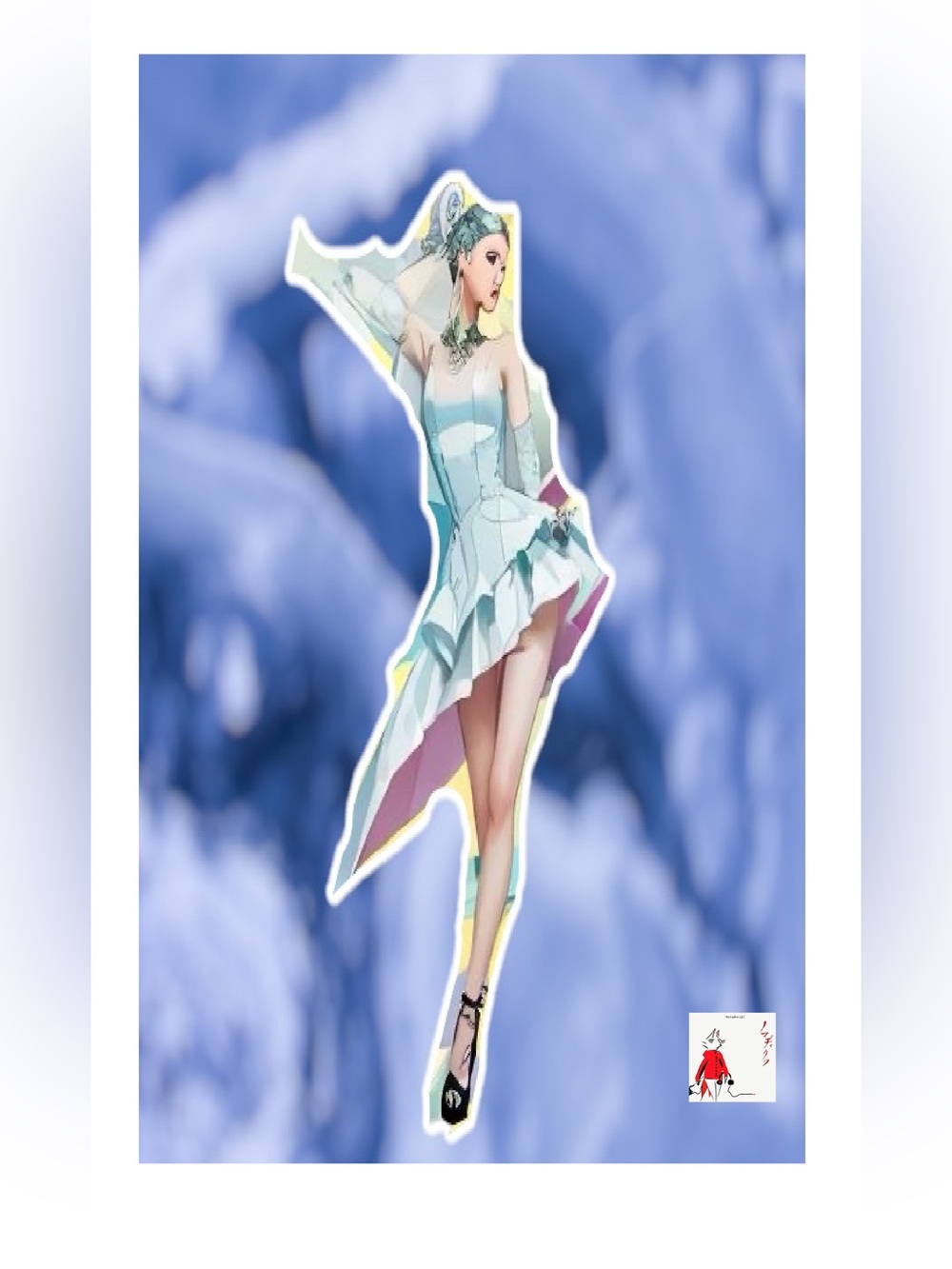 Pastel Blue Fashion Illustration Art Poster - Brand: